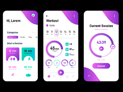 Workout Tracker app UI