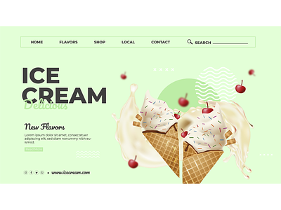 Landing page - Ice cream parlour app branding design icon illustration logo typography ui ux vector