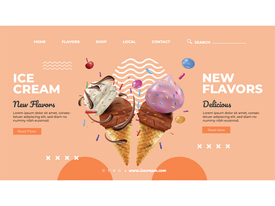 Ice cream parlor website design app branding design icon illustration logo typography ui ux vector