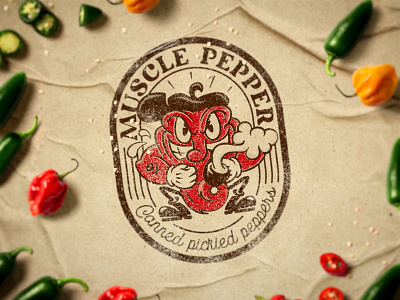 Old cartoon logotype collaboration branding cartoon collaboration logo pepper