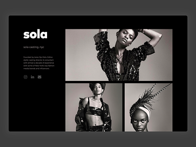 Sola Casting branding fashion marketing site