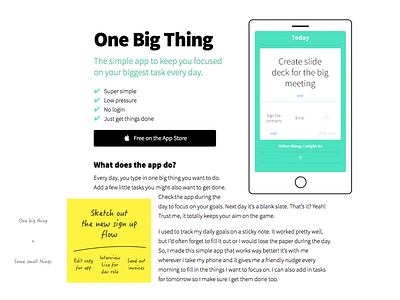 One Big Thing Website app download app website