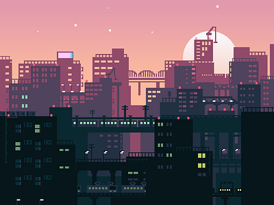 City Sunset by bin.xiang on Dribbble