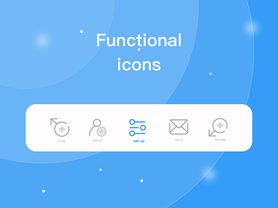 Functional icons illustration typography ui ux