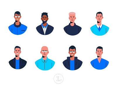 male avatars adobe illustrator art avatar avatars blue boy character design flat graphic design human illustration male man minimal portrait vector