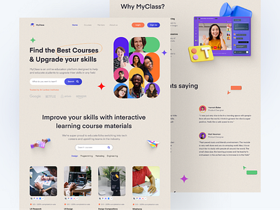 E- Learning Website: MyClass figma graphic design landingpage ui uiux webdesign website