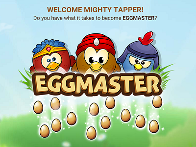 Eggmaster app character chicken egg eggmaster game ios logo mobile tap