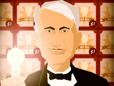 Thomas Edison illustration portrait vector