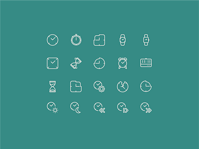 Outline clock icons