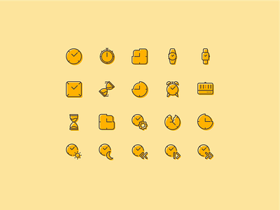 Flat clock icons clock icons flat icons icon icons illustration illustrator time time icons ui uiux ux vector vector icons