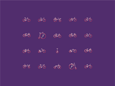 Bicycles bicycle bike design graphic design icon icons illustration illustrator ui ux vector vector icons web design whell