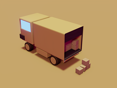 Delivery truck 3d blender branding delivery graphic design illustration illustrator ui ux vector web web design