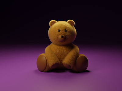 Fluffy Bear 3d 3d blender bear blender cycles design illustration illustrator render teddy toy vector web design