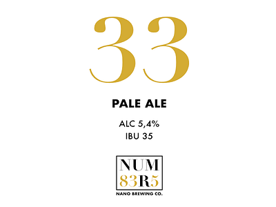 33 Pale Ale beer bottle brewery craft label numbers