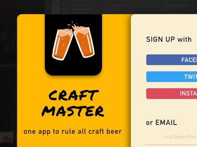 Daily UI Challenge #001 - Sign up 001 craft master dailyui design new sign up