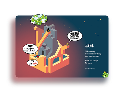 404 Page — UI Weekly Challenges 404 angry birds design illustrations monument valley ui website weekly challenges