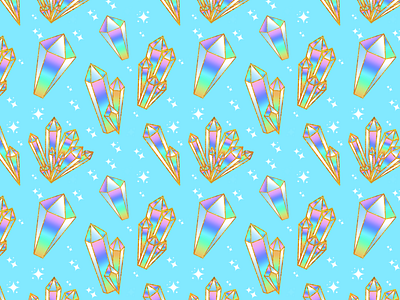 Crystal Surface Pattern Design 2d illustrator crystal crystals pattern design surface design textile design