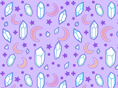 Magical Crystal Surface Pattern Design 2d illustrator crystal crystals pattern design surface design textile design