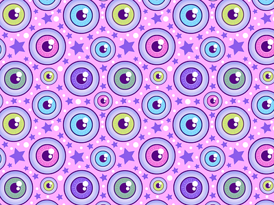 Pastel Goth Eyeball Surface Pattern Design 2d illustrator eyeball illustration eyeball pattern pattern design surface design surface pattern textile design textile pattern