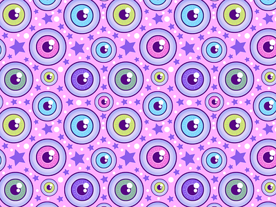 Pastel Goth Eyeball Surface Pattern Design