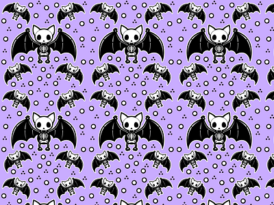 Skelebat Surface Pattern Design 2d illustrator pattern design surface design textile design