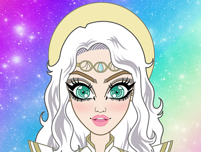 Pleiadian Girl Illustration 2d illustrator