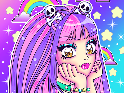 Magical Goth Girl Illustration