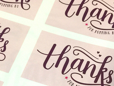 Thanks bridal shower hand lettering tags thanks