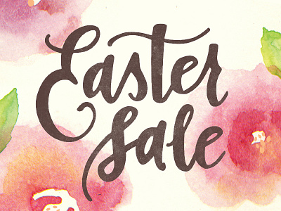 Easter hand lettering watercolor