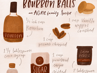 Bourbon Balls Recipe Art bourbon handlettered ipad pro lettering procreate recipe recipe art