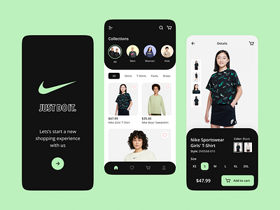 E-Commerce App app brands clothing cloths creative design design ecommerce inspiration mobile app nike shirts shop shopping ui ux