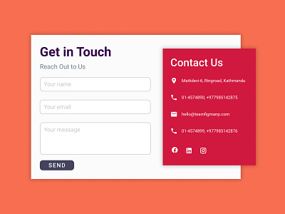 Daily UI: Day 28 of 100 contact contactus dailyui design figma form ui us ux