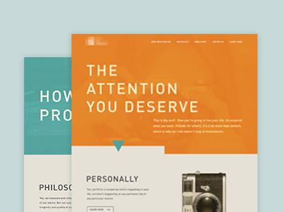 Homepage Design Round 3 - Full View blue boxes grid interactive large photos orange turquoise typography ui web design website