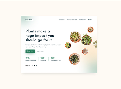 Go Green - Landing Page design landing page plants ui ux web