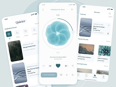 Meditation App app interface ios design meditation mobile mobile app ui uxui