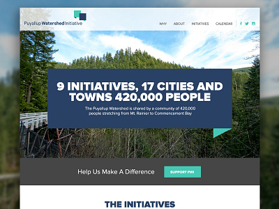 Puyallup Watershed Initiative concept environment homepage non profit responsive ui user interface web design webdesign website