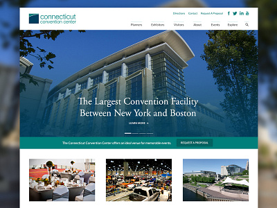 Connecticut Convention Center concept homepage responsive ui user interface web design webdesign website wordpress