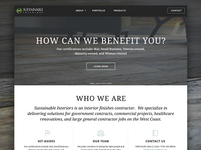 Sustainable Interiors flooring homepage responsive sustainable webdesign website wordpress