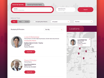 Find A Doctor clean doctors filters health healthcare medical search ui ux web webdesign website