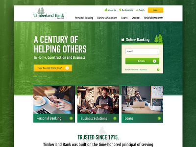 Local Bank Website Redesign bank banking concept financial homepage responsive ui webdesign website