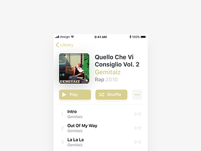 iOS Music App Redesigned album ios music userinterface