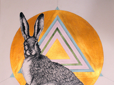 Hare animal art design geometric print sam coxon