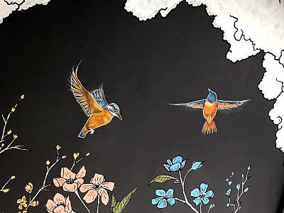 Kingfisher Mural for Local Watering Hole