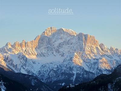 solitude. photography sam coxon typography