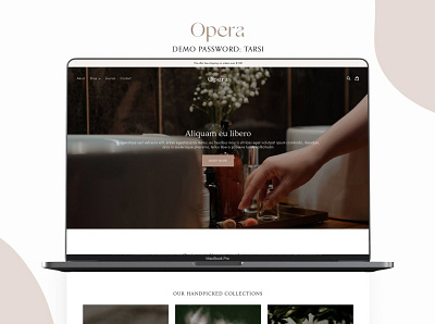 Opera Minimalistic Shopify Theme 3d animation branding commerce template design graphic design icon illustration illustrator logo motion graphics pink shopify shopify theme template typography ui ux vector web design website design