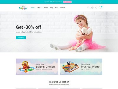 Toys And Kids Store Shopify 3d animation branding design graphic design icon illustration illustrator kids logo motion graphics newsletter shopify shopify theme store shopify typography ui ux vector website