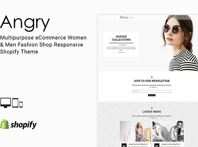 Angry Fashion Shop Shopify Theme 3d animation branding design fashion fashion theme graphic design icon illustration illustrator logo motion graphics shop shopify shopify theme theme typography ui ux vector