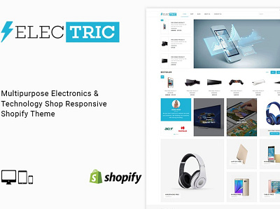 Electric Electronics Shopify Theme 3d animation branding design electric shopify theme electronics theme graphic design icon illustration illustrator logo motion graphics responsive shopify shopify theme theme typography ui ux vector