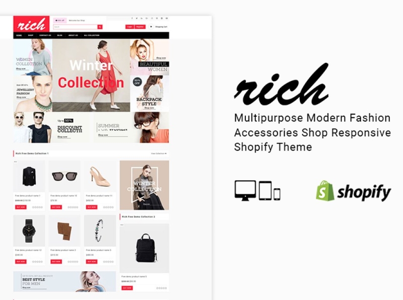 Rich Fashion Shop Shopify Theme 3d animation branding design fashion shopify theme graphic design icon illustration illustrator logo motion graphics responsive rich shopify theme shopify shopify theme theme typography ui ux vector