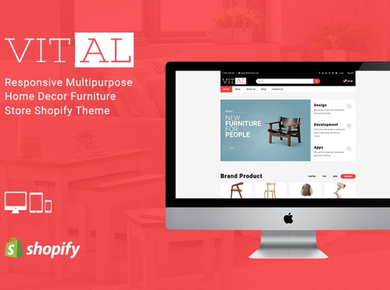 Vital Furniture Store Shopify Theme 3d animation branding design furniture furniture store graphic design icon illustration illustrator logo motion graphics shopify shopify theme theme typography ui ux vector vital furniture store